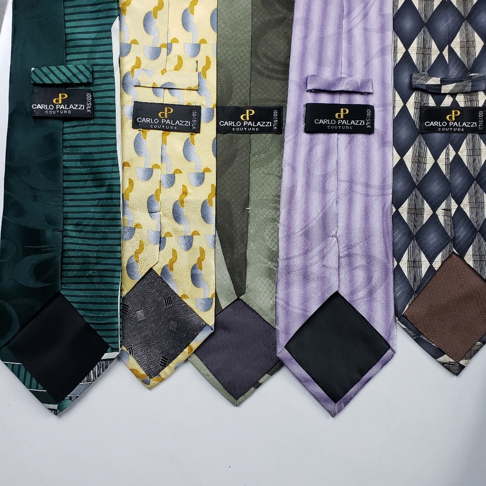 5 Carlo Palazzi Couture Mens Neck Tie Bundle - Picture 2 of 8